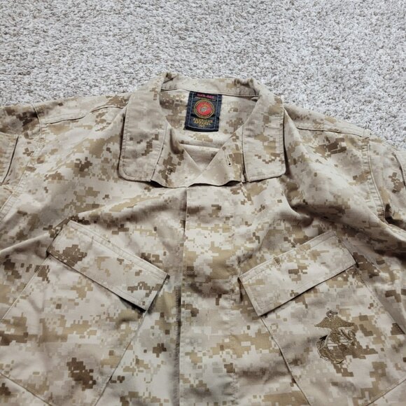 US Navy Marines American Apparel Desert Camo Shirt Mens Medium Long Sleeve - Picture 3 of 7